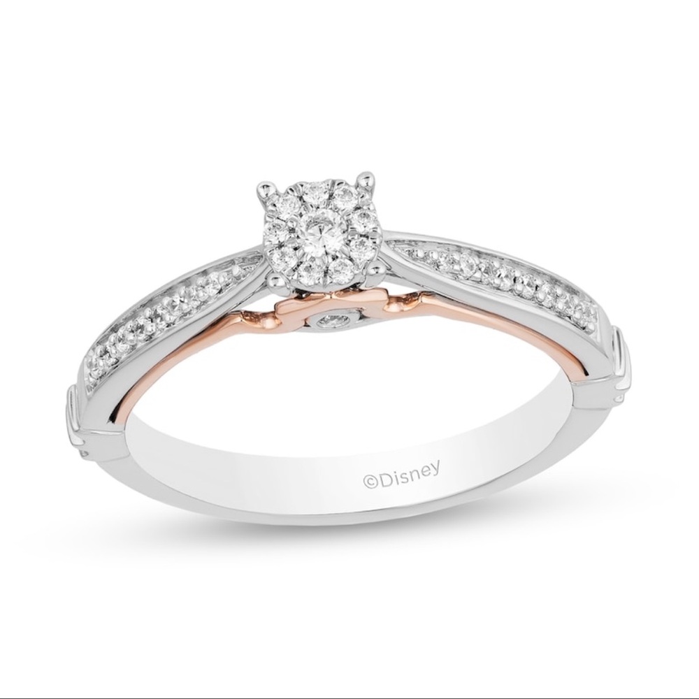 Zales x Disney collection 10K Two Tone Gold Enchanted Aurora Promise Ring